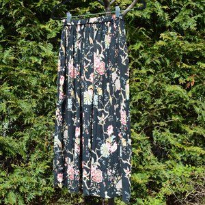 Gorgeous Floral Animal Black Ruffle Skirt GP&BAKER